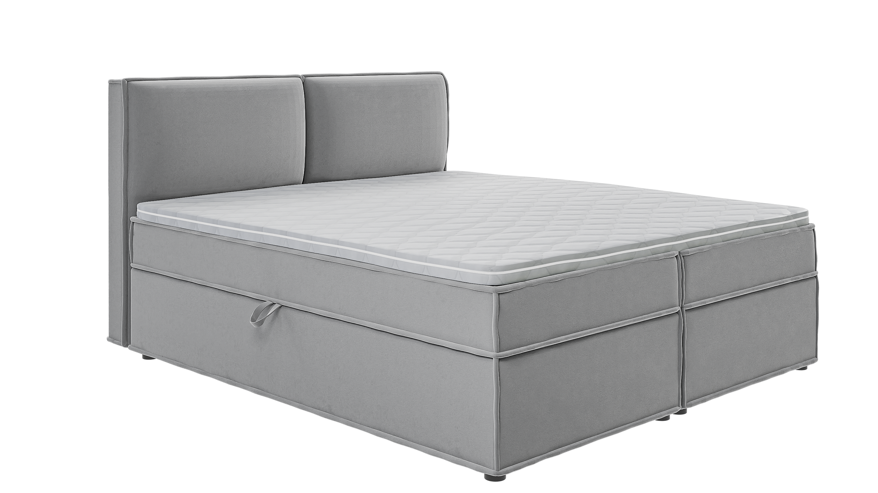 BOXBETT Eclipse 180/200 cm Grau Luxusmicrofaser - Schwarz/Grau, Holz/Kunststoff (180/200cm) - S-Style Möbel