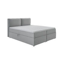 BOXBETT Eclipse 180/200 cm Grau Luxusmicrofaser - Schwarz/Grau, Holz/Kunststoff (180/200cm) - S-Style Möbel