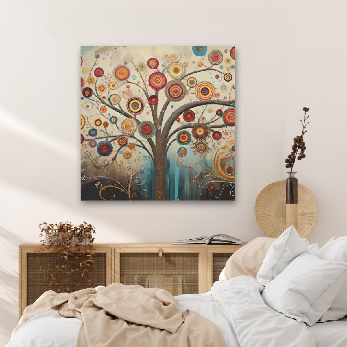 AKUSTIKBILD Baum - Baum des Lebens - Farbe Akustikpaneele 80x80 cm - Braun, Kunststoff (80/80/0.9cm) - MuchoWow