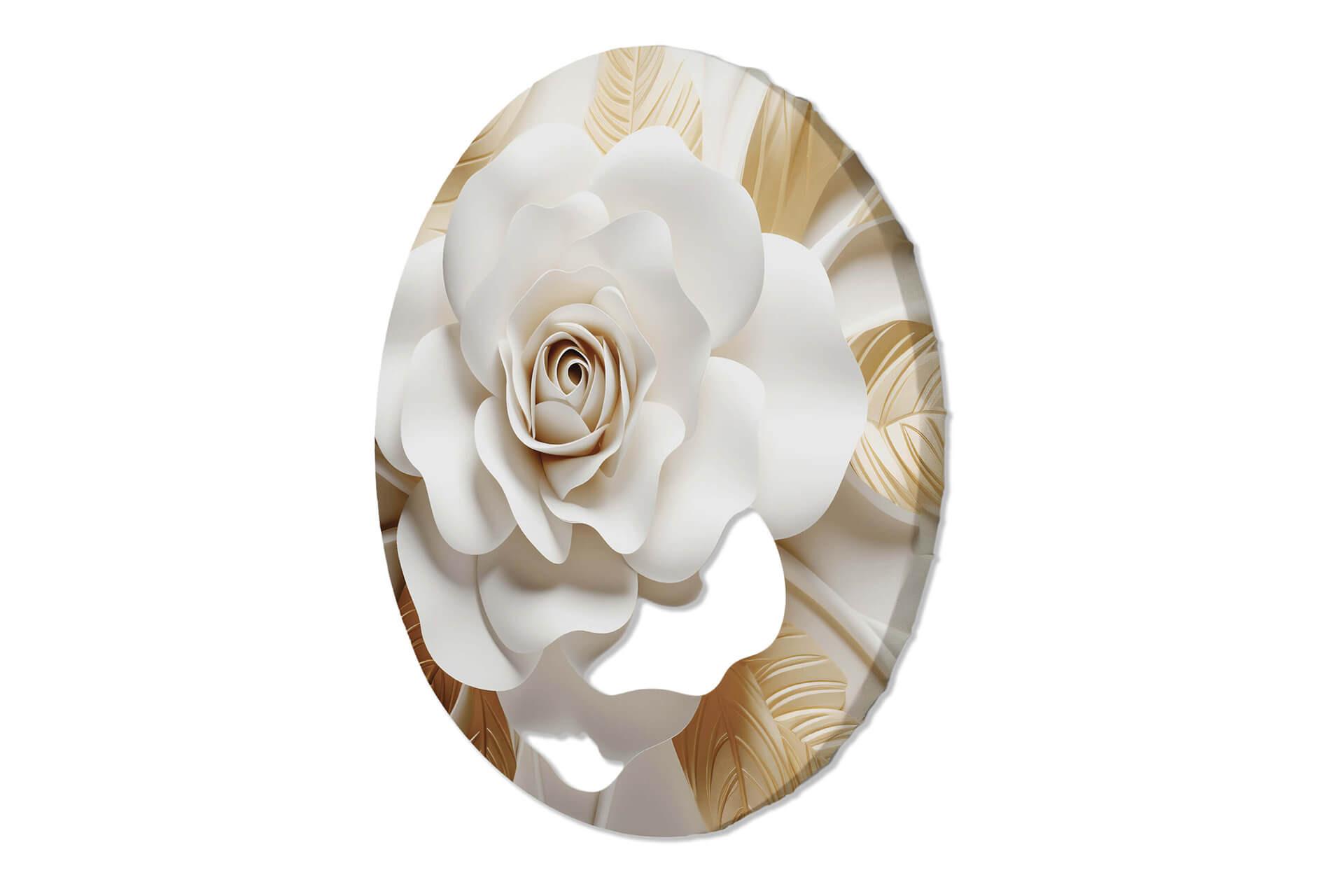 RUNDES BILD Weiß 60/60 cm - Beige/Weiß, Textil (60/60cm) - KUNSTLOFT