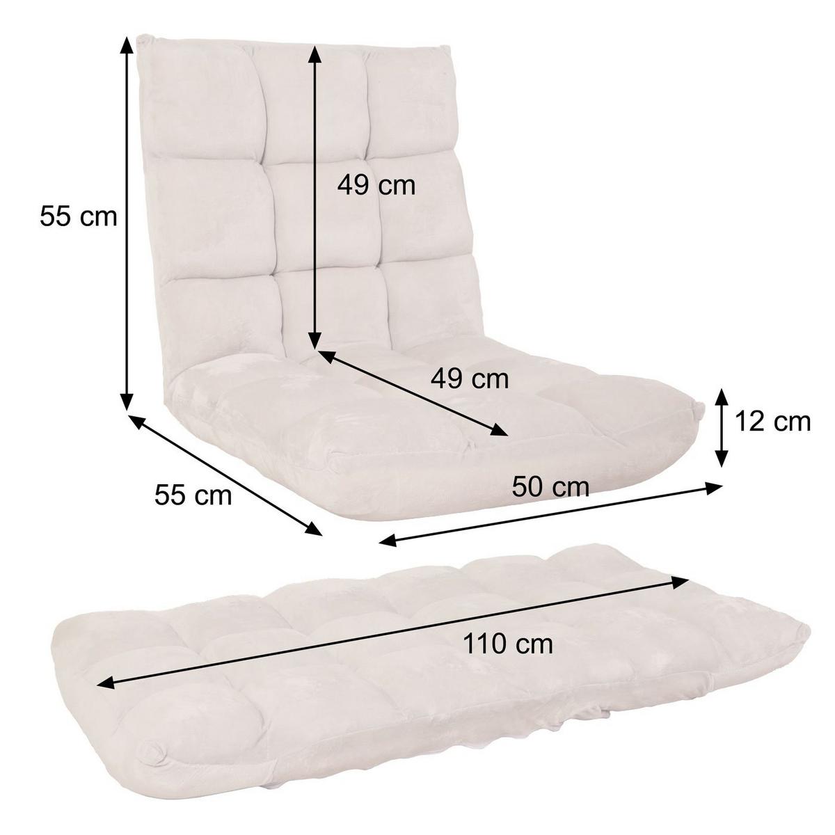 BODENSESSEL Cremeweiß - Weiß, Textil (50/55/55cm) - MCW