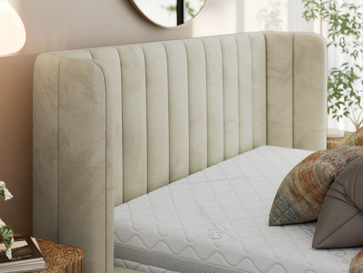POLSTERBETT GOLETTA CLASSIC 140/200 - Beige Velvet - Multipocket-Matratze - Beige, Textil (140/200cm) - MKS