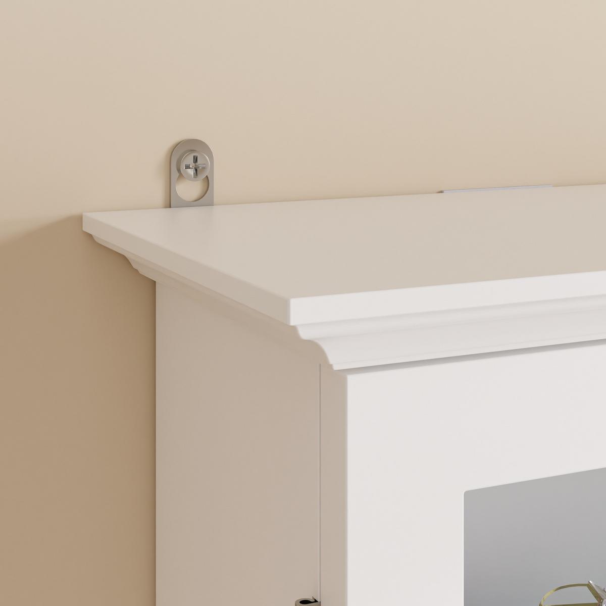 WANDSCHRANK mit Glasfront und Haken FSB114-E-W - Weiß, Holzwerkstoff/Metall (13.5/68.5/68cm) - SoBuy