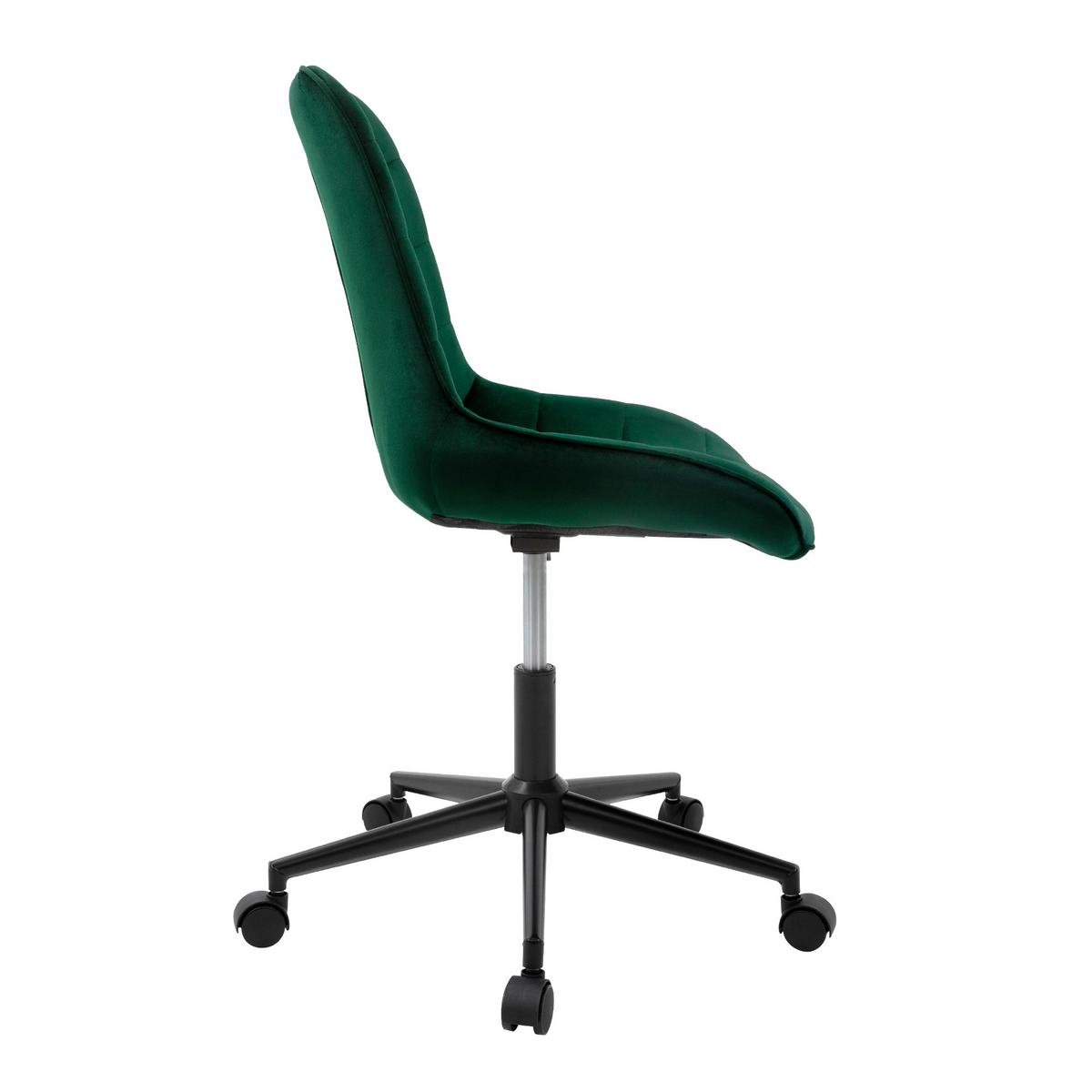 BÜROSTUHL Samt Grün - Grün, Metall (53/97/60cm) - ML-DESIGN