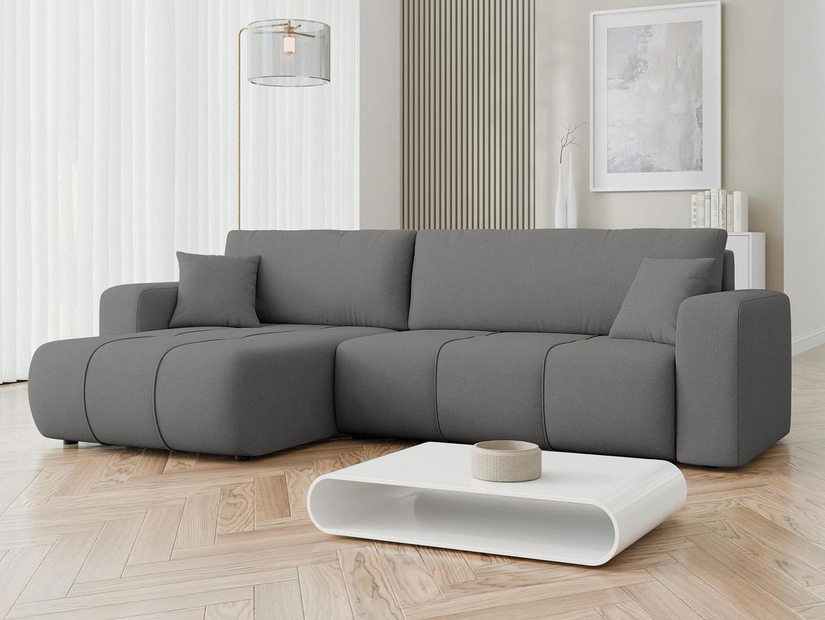 ECKSOFA Furyn Maxi - Dunkelgrau/Schwarz, Holz/Kunststoff (274/145cm) - MIRJAN24