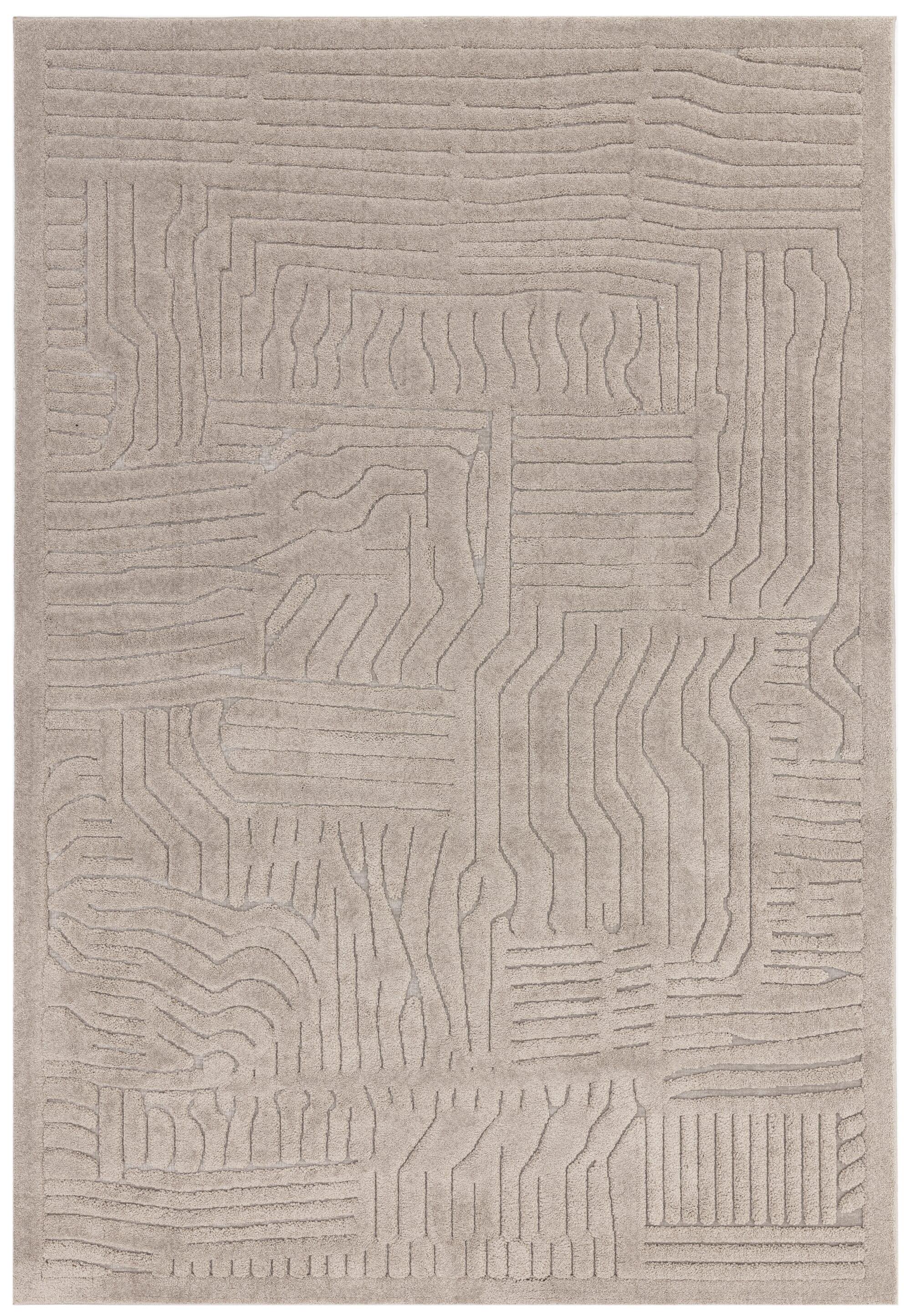 TEPPICH EDEN-Carlisle, geometrisch-abstrakt, Taupe, 120 x 170 cm - Braun, Textil (170/120cm) - KADIMA DESIGN