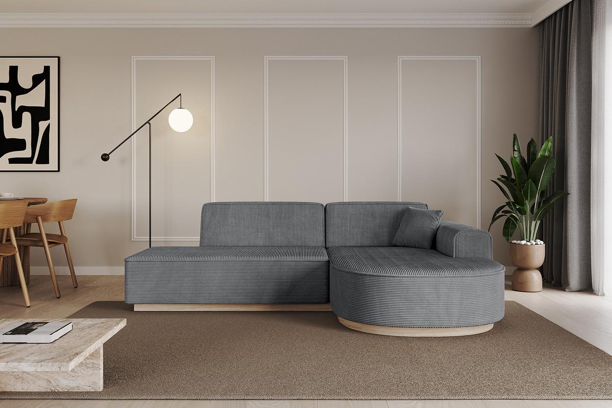 ECKSOFA Ottomane Rechts ARRIO-L1 - 243x171x83 cm Dunkelgrau - Dunkelgrau, Holzwerkstoff/Textil (243/171cm) - ALTDECOR
