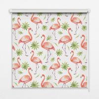 INNENROLLO - Fensterrollo - Rollo - 60x40 cm - Flamingo und Blätter - Pink, Kunststoff (60/140/0.5cm) - TULUP