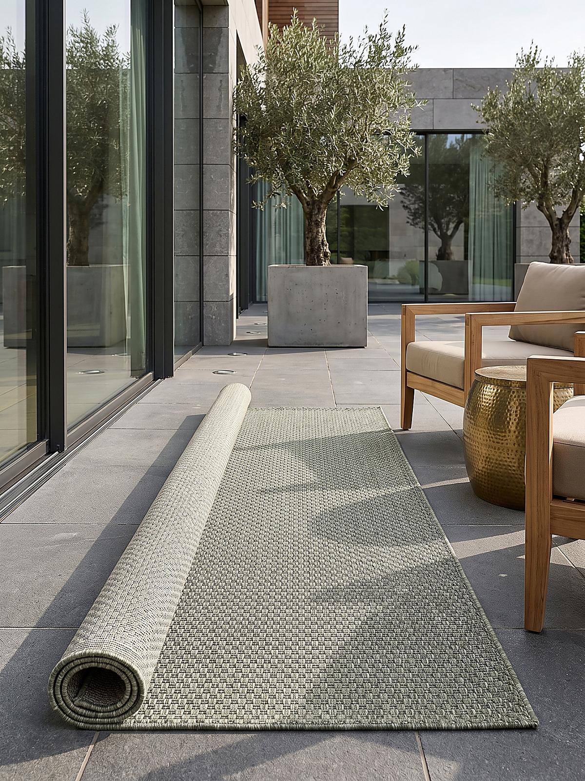 TEPPICHLÄUFER Uni BROYE Polypropylen Grün 80 x 150 cm - Grün, Textil (80/150cm) - KADIMA DESIGN