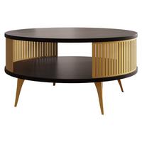 COUCHTISCH Roenni Gold - Goldfarben/Schwarz, Holzwerkstoff/Metall (75/75/44cm) - MIRJAN24