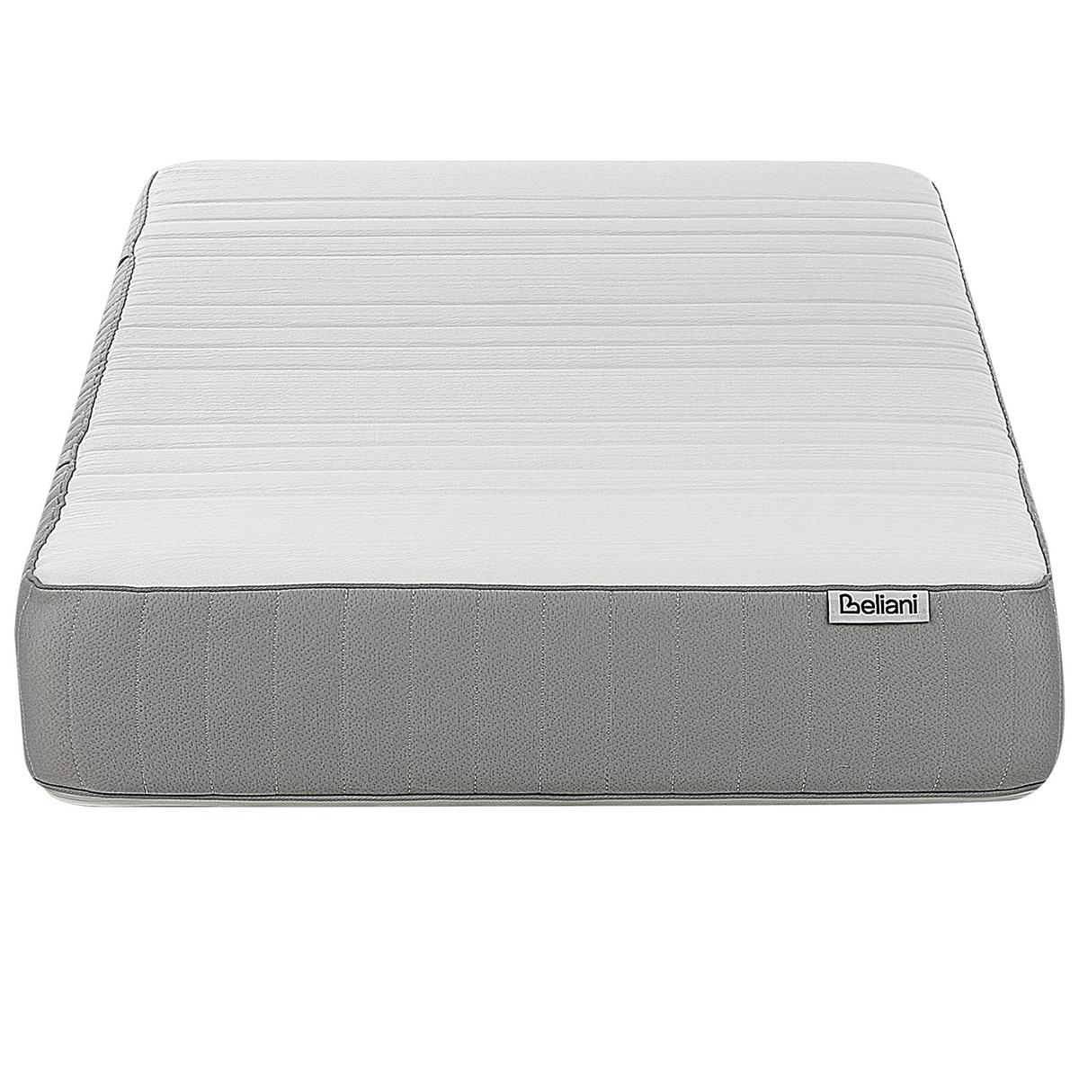 GEL-MEMORY-SCHAUMMATRATZE H2/3 Mittel 90/200 cm Happiness - Weiß, Textil (90/200cm) - Beliani