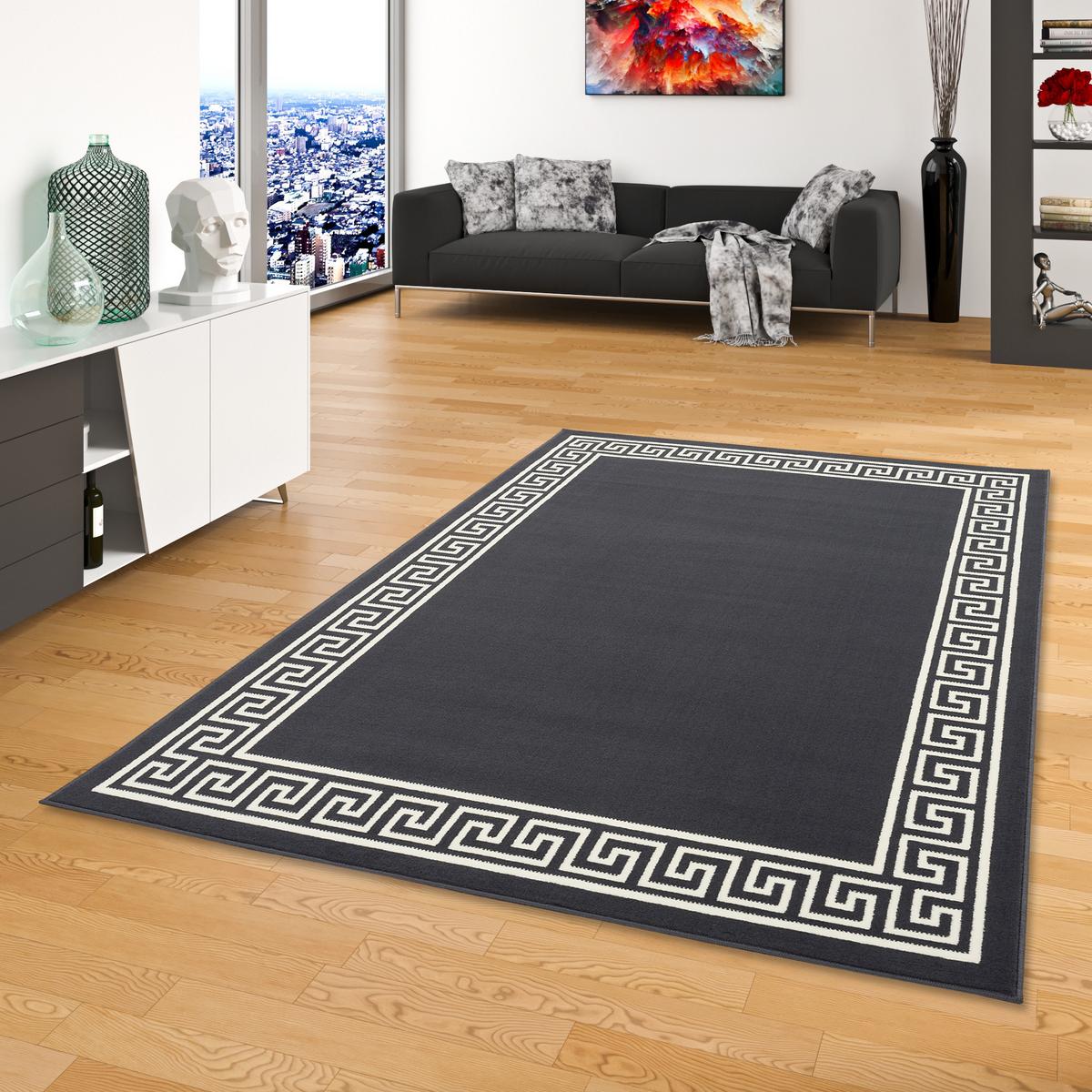 TEPPICH TRENDLINE RÖMISCH BORDÜRE - Anthrazit, Textil (185/270cm) - Pergamon