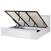 BETT mit Stauraum 180/200 Kiefernholz Weiß Lambres - Weiß, Holz (180/200cm) - Beliani