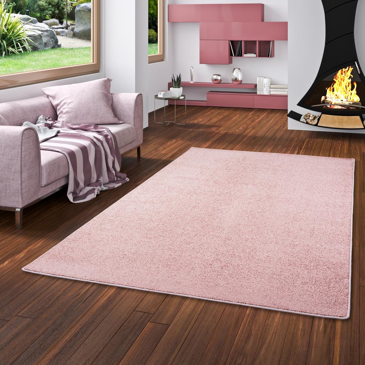 HOCHFLOR VELOURS TEPPICH LUNA - Rosa, Textil (200/250cm) - Snapstyle