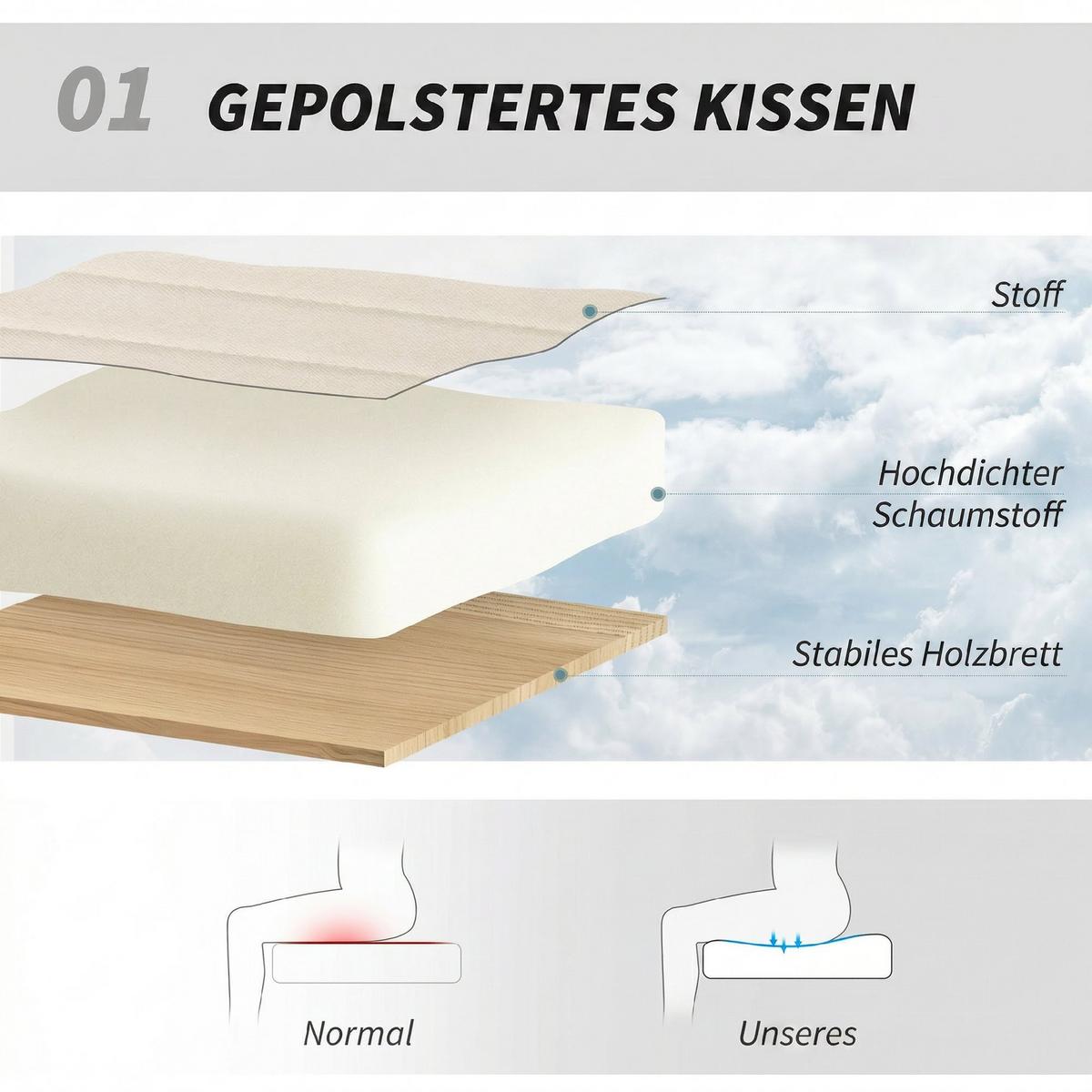 SCHREIBTISCHSTUHL Leinen Cremeweiß - Creme/Schwarz, Textil/Metall (64/83/65cm) - HOMCOM