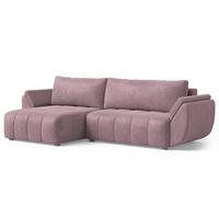 ECKSOFA OLSI Lila Velours-Stoff mit Schlaffunktion - Lila, Holz (285/148cm) - MASSENO