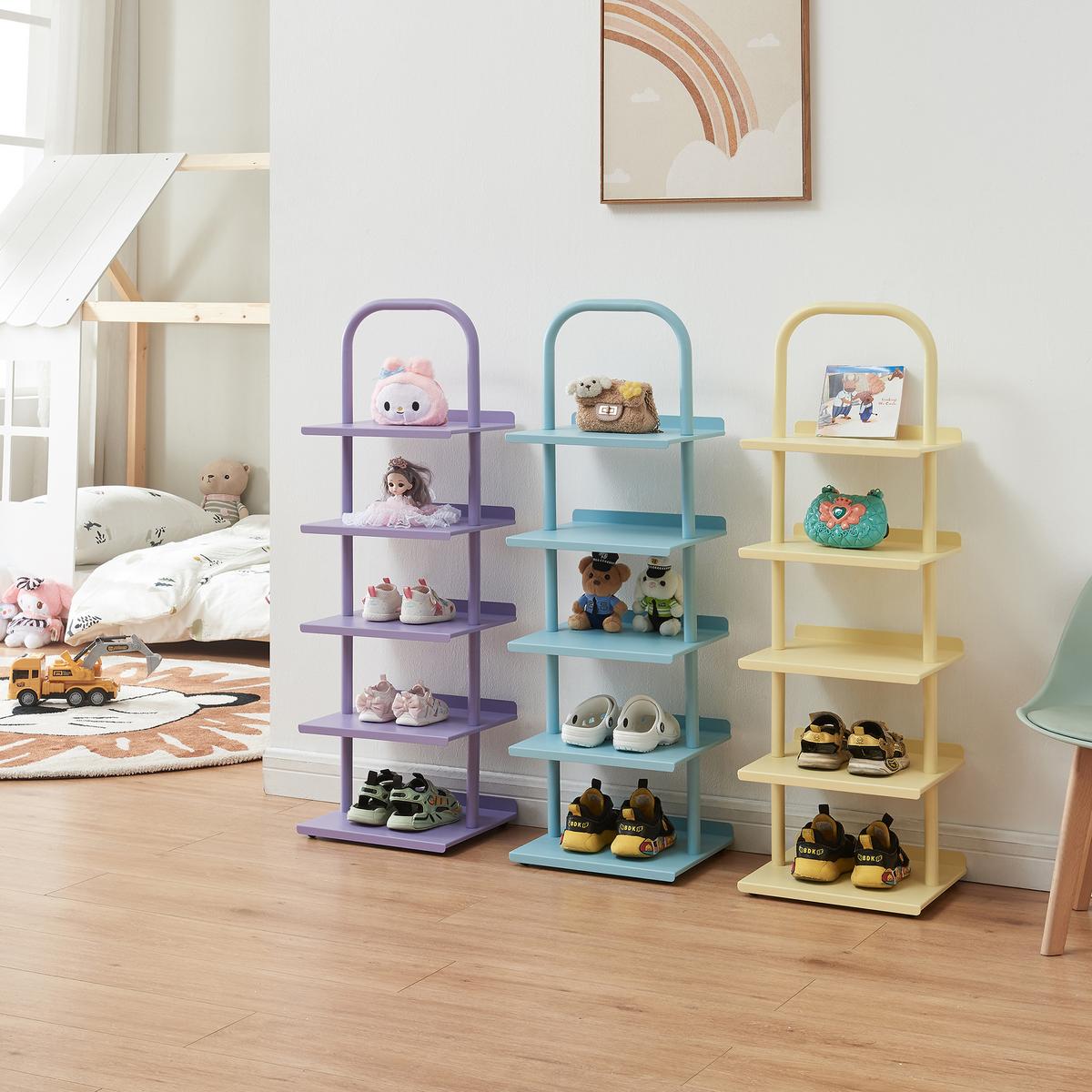 KINDERSCHUHREGAL Poytya - Lila, Metall (30/96/27cm) - [en.casa]