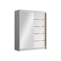 SCHIEBETÜRENSCHRANK Flavio III - Goldfarben/Weiß, Holzwerkstoff/Metall (150/200/58cm) - MIRJAN24