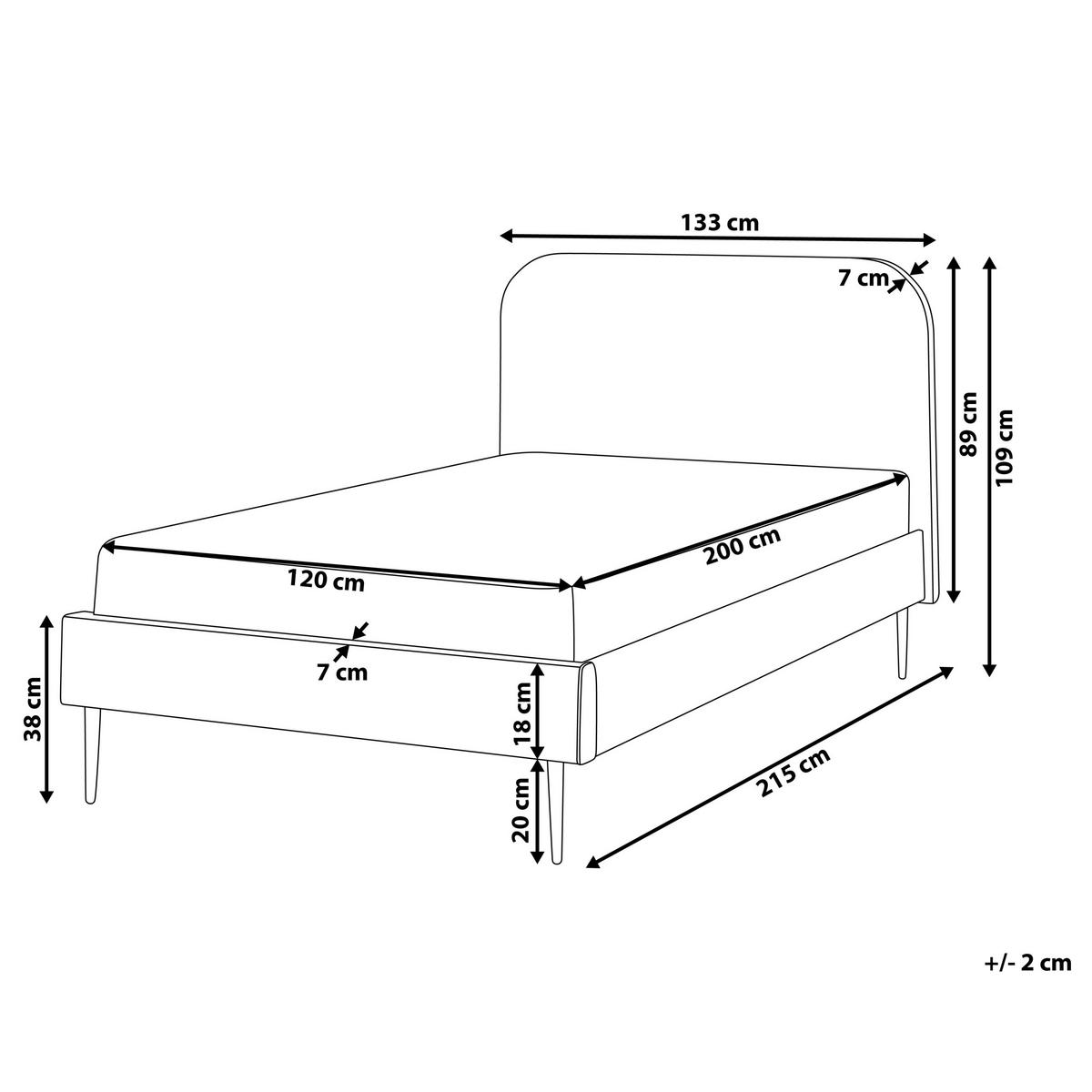 BETT mit Lattenrost 120/200 cm Samtstoff Grau Flayat - Grau, Textil (120/200cm) - Beliani