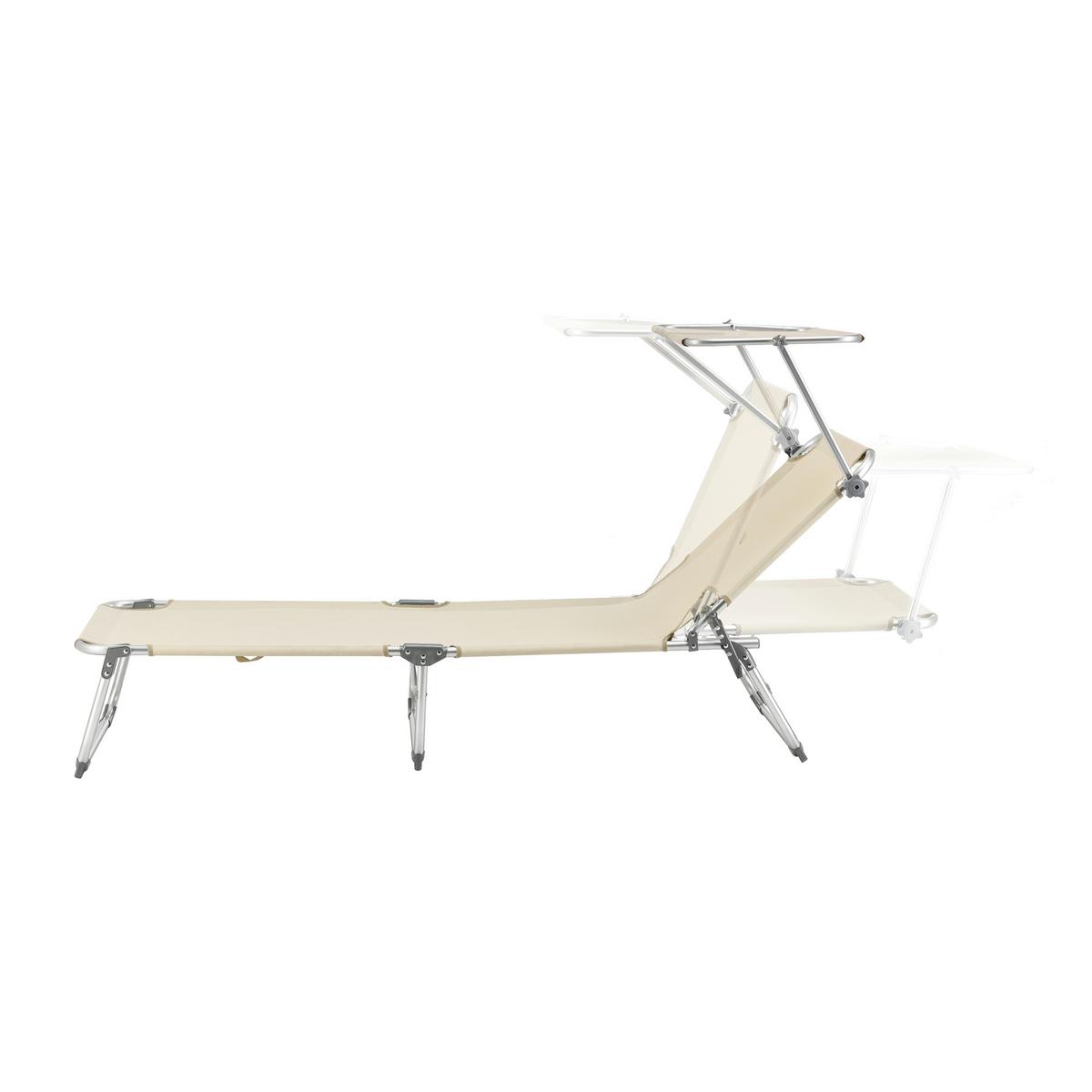 SONNENLIEGE Legorreta - Beige, Textil/Metall (189/28/57cm) - [en.casa]