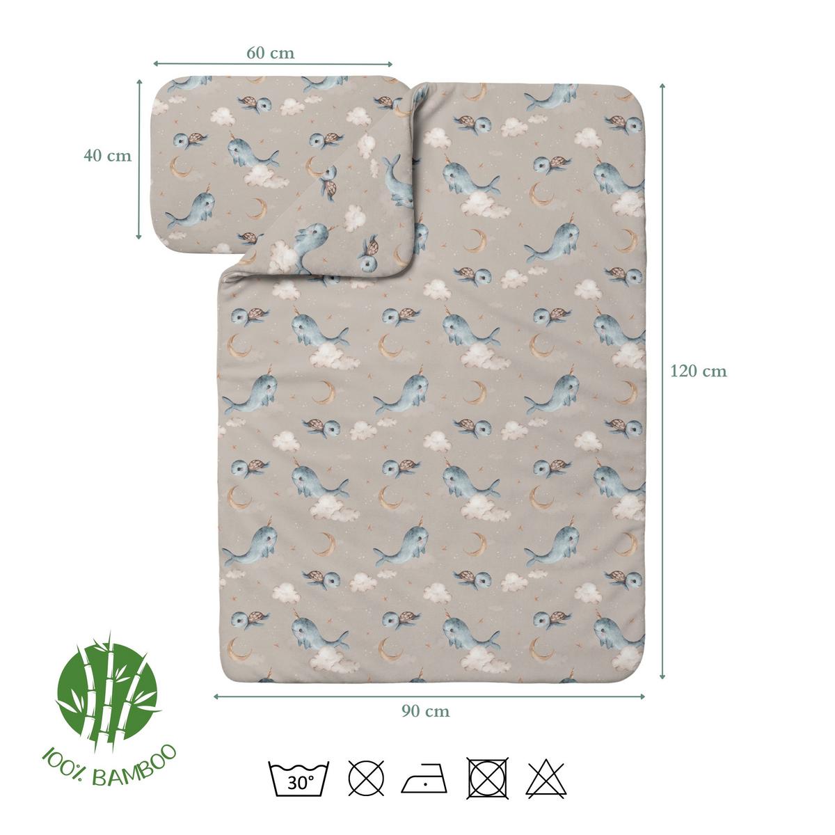 BABY Bambus-Bettwäsche Wale - Cappuccino, Textil (90/120cm) - waldin