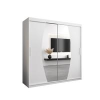 SCHWEBETÜRENSCHRANK 200/200/62 2-türig - Silberfarben/Weiß, Holz/Kunststoff (200/200/62cm) - MÖBEL KRYSPOL