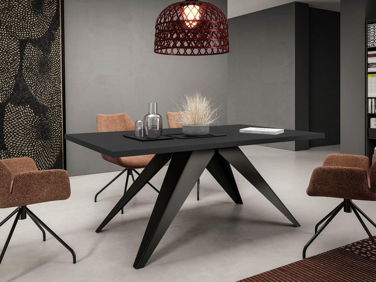 TISCH Vento 100 Ausziehbarer - Schwarz, Holzwerkstoff/Metall (80/140/76cm) - MIRJAN24