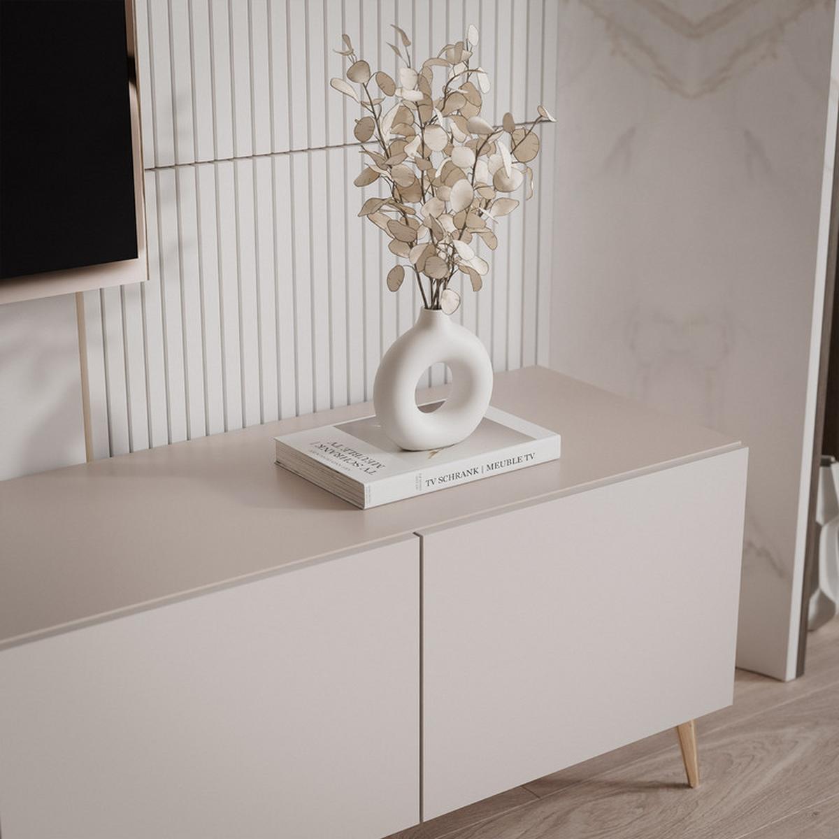 TV-LOWBOARD ANGEL Kaschmir stehend mit LED-Beleuchtung 300 cm - Kaschmir, Holzwerkstoff (300/49/40cm) - Idohome