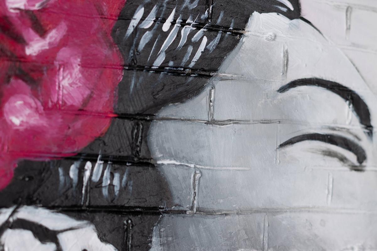 ACRYLBILD HANDGEMALT 120/60 cm - Pink, Holz/Textil (120/60cm) - KUNSTLOFT