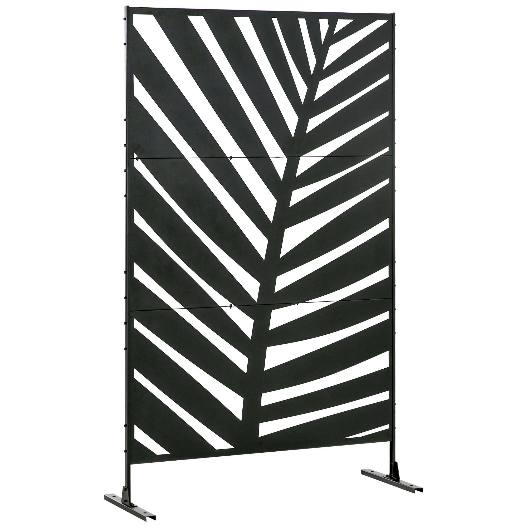 GARTENSICHTSCHUTZ, Stahl, Schwarz - Schwarz, Metall (45/198cm) - Outsunny