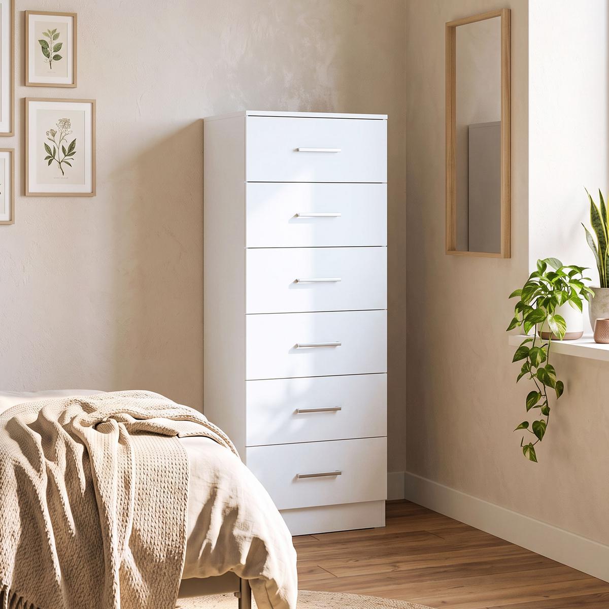 KOMMODE MDF Weiß - Silberfarben/Weiß, Holzwerkstoff/Kunststoff (40/110/40cm) - HOMCOM