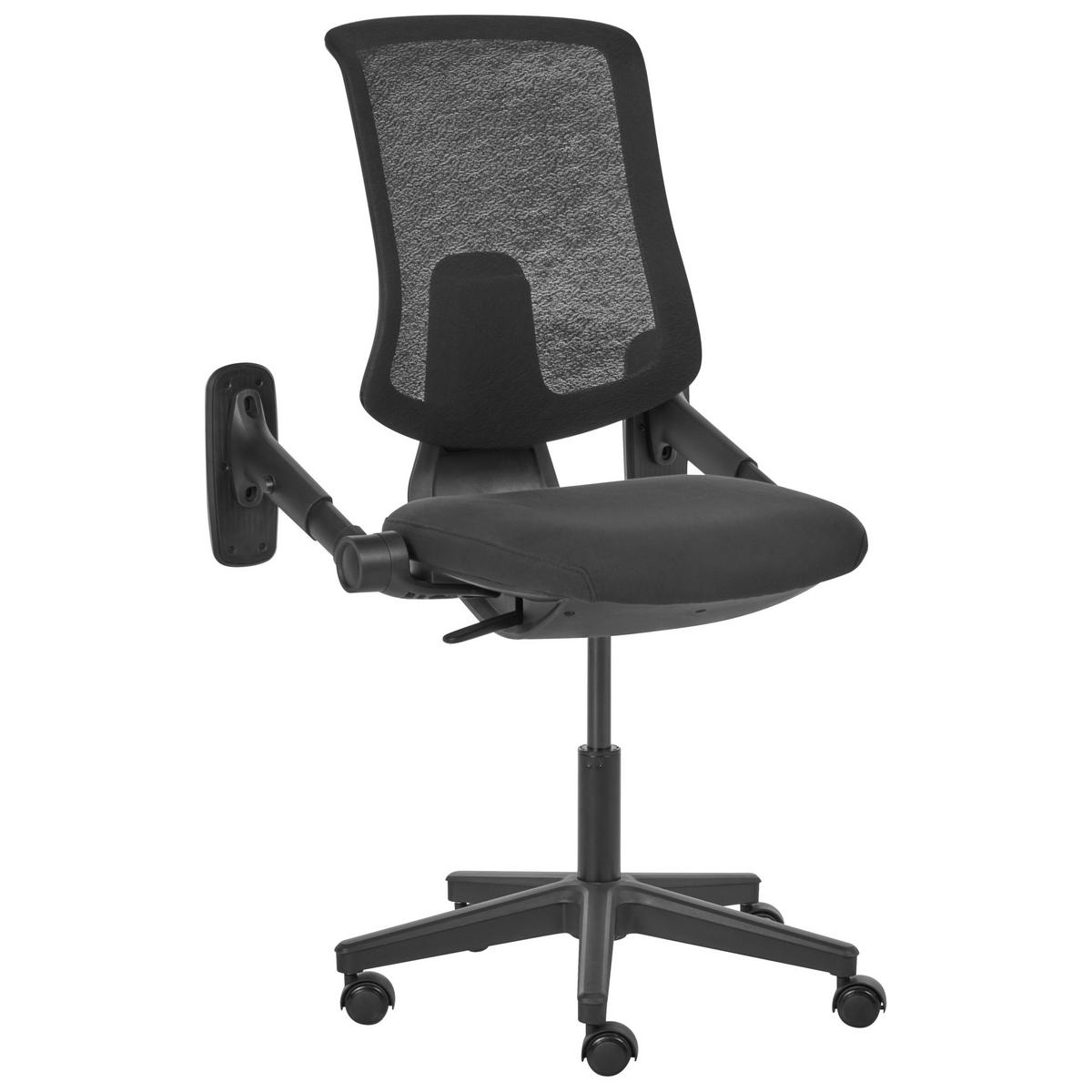BÜROSTUHL Stoff Schwarz Sero - Schwarz, Textil (66/95/58cm) - Beliani