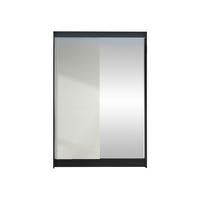 SCHWEBETÜRENSCHRANK Lino I mit RGB LED Beleuchtung - Schwarz/Weiß, Holzwerkstoff/Metall (120/200/58cm) - MIRJAN24