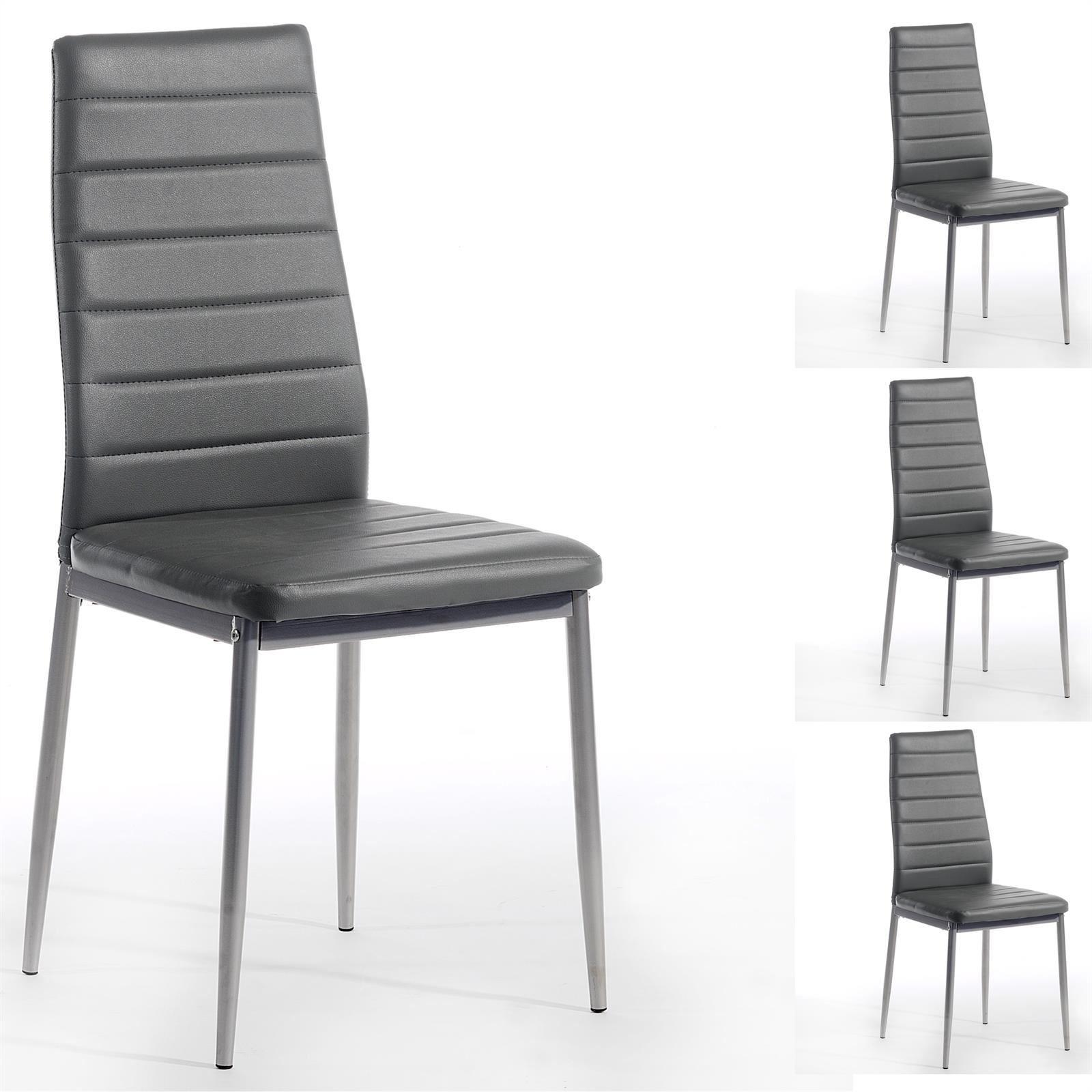 ESSZIMMERSTUHL NATHALIE 4er-Set grau - Grau, Textil/Metall (43/100/50cm) - IDIMEX