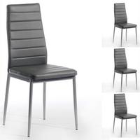 ESSZIMMERSTUHL NATHALIE 4er-Set grau - Grau, Textil/Metall (43/100/50cm) - IDIMEX
