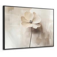 LEINWAND Bilder mit Rahmen - Blume - Beige - Farbe - Schatten - 80x60 - Creme, Textil (80/60cm) - MuchoWow
