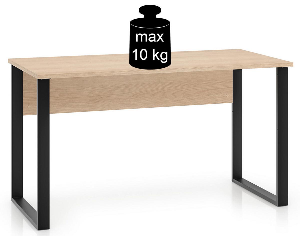 SCHREIBTISCH Odelis 138 cm - Beige/Schwarz, Holzwerkstoff/Metall (68/138/76.6cm) - Selsey