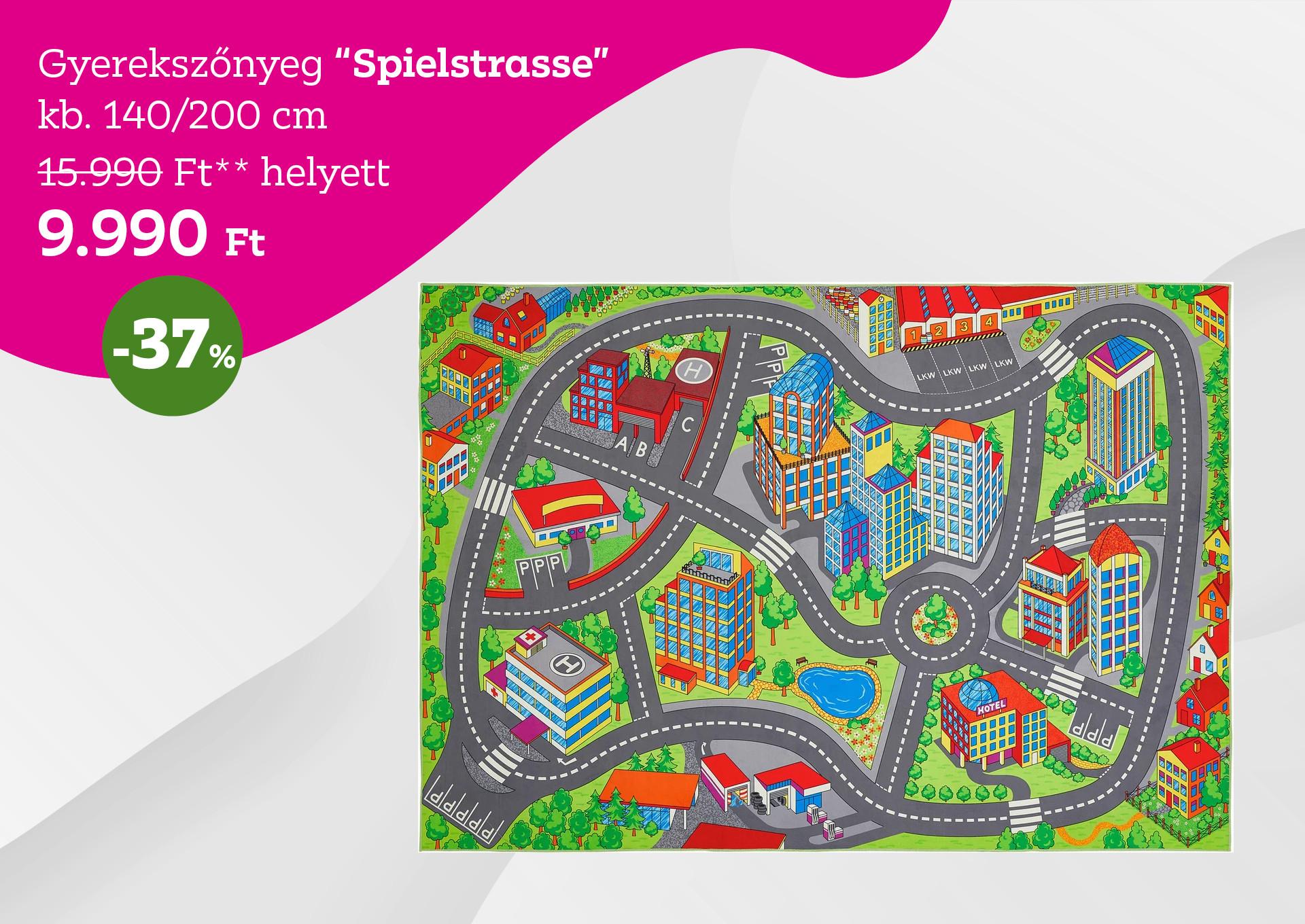 Gyerekszőnyeg SPIELSTRASSE 15990 Forint helyett 9990 Forint, kedvezmény mértéke 37%