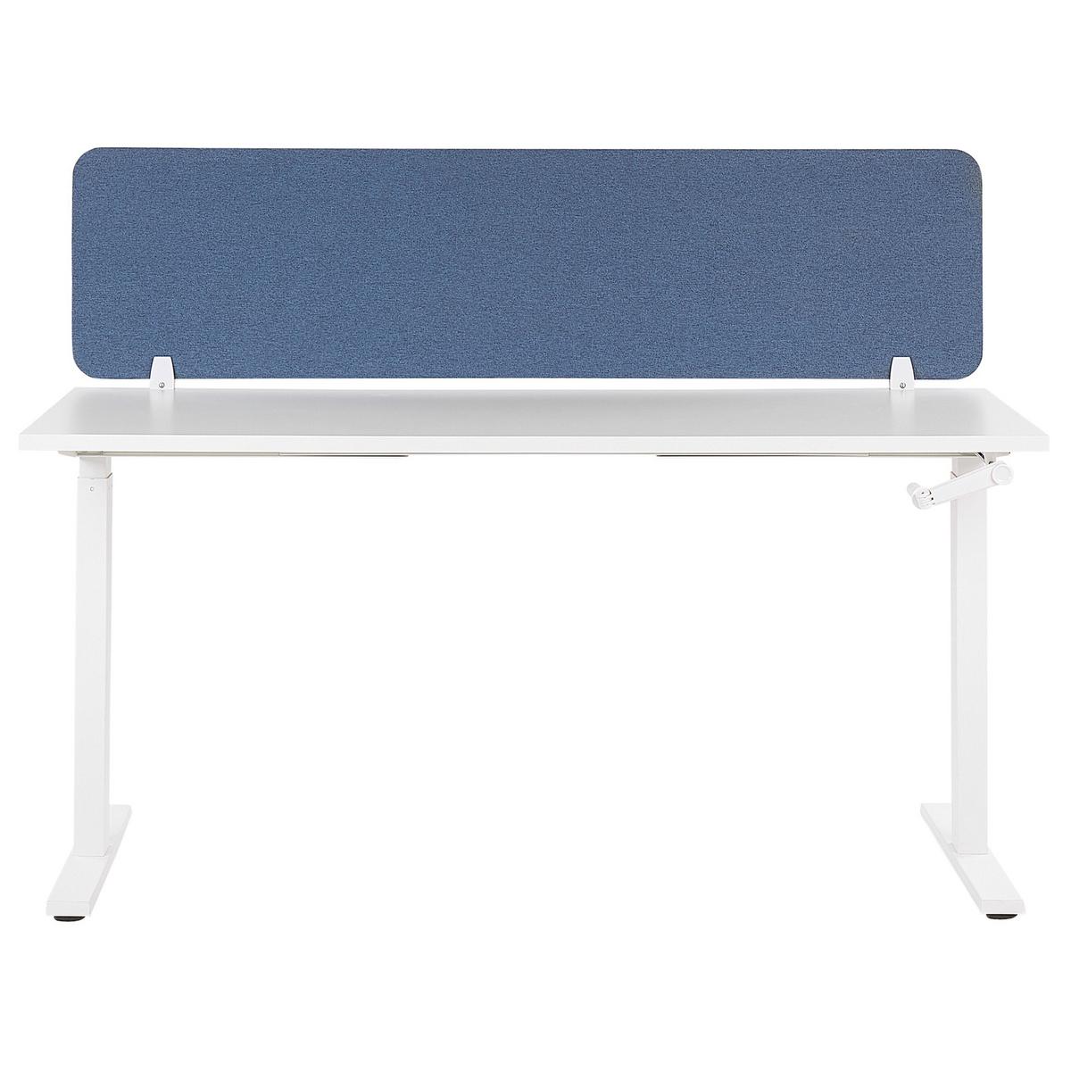 SCHREIBTISCHTRENNWAND 120/40 cm Blau Wally - Blau, Textil (120/40/2cm) - Beliani