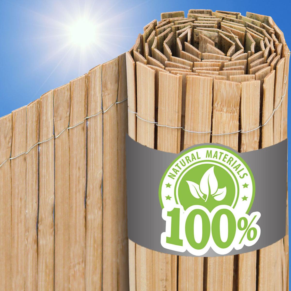 SICHTSCHUTZZAUN Balkon 120/300 cm Bambus - Braun, Holz (1/120cm) - urfence