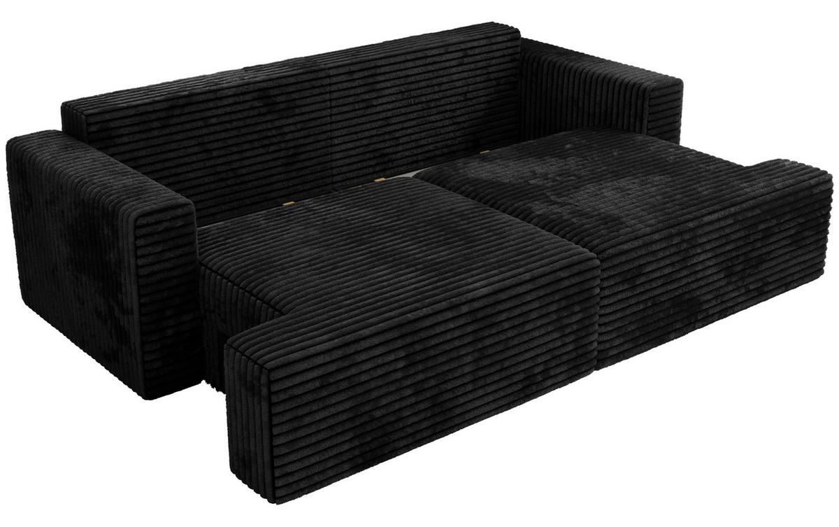 4-SITZER SOFA VIRELLA Schwarz Cord - Schwarz, Kunststoff/Textil (240/88/115cm) - MKS