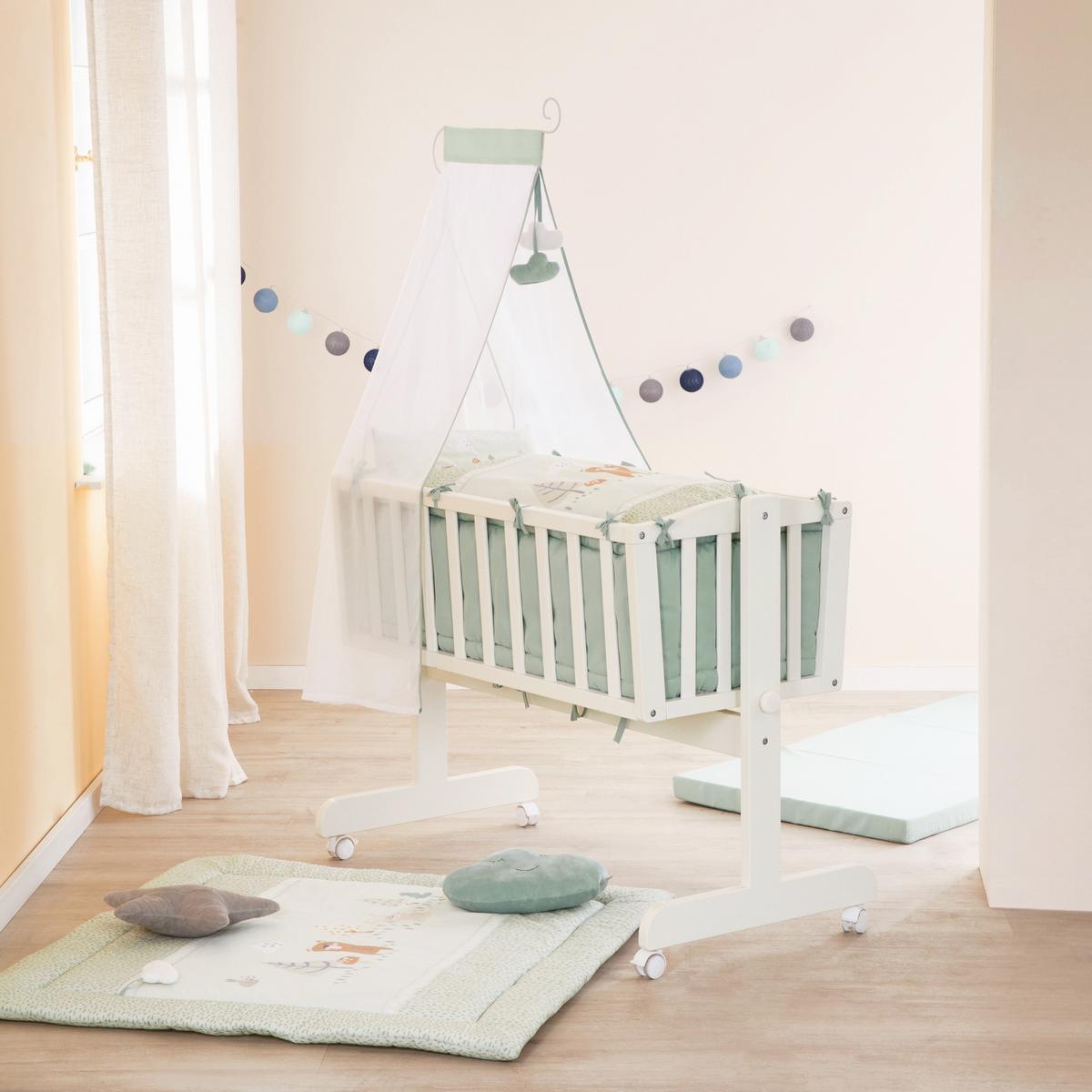 BABYWIEGENSET Woodland Buddies - Weiß, Holzwerkstoff/Textil (40/90cm) - Roba