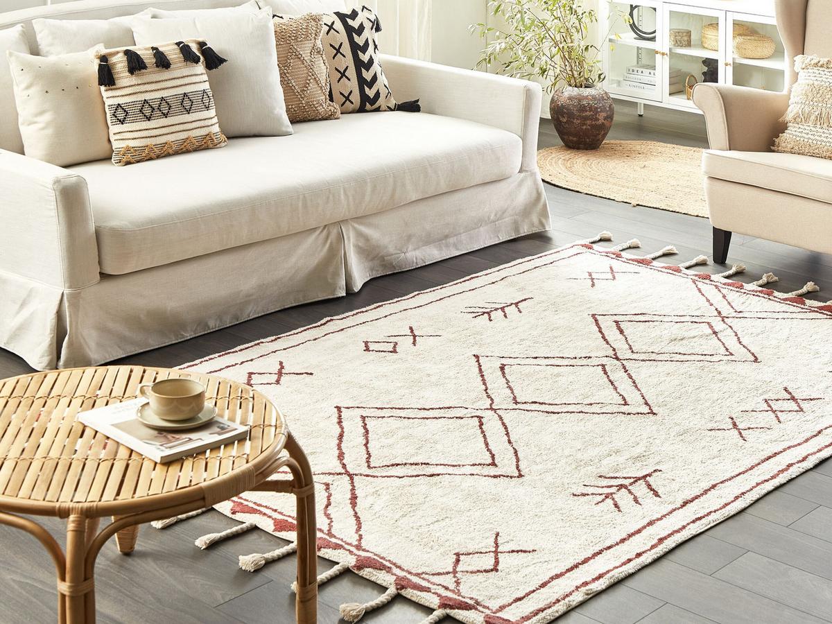 KURZFLOR-TEPPICH Kenitra 230/160 cm - Weiß, Textil (160/230cm) - Beliani