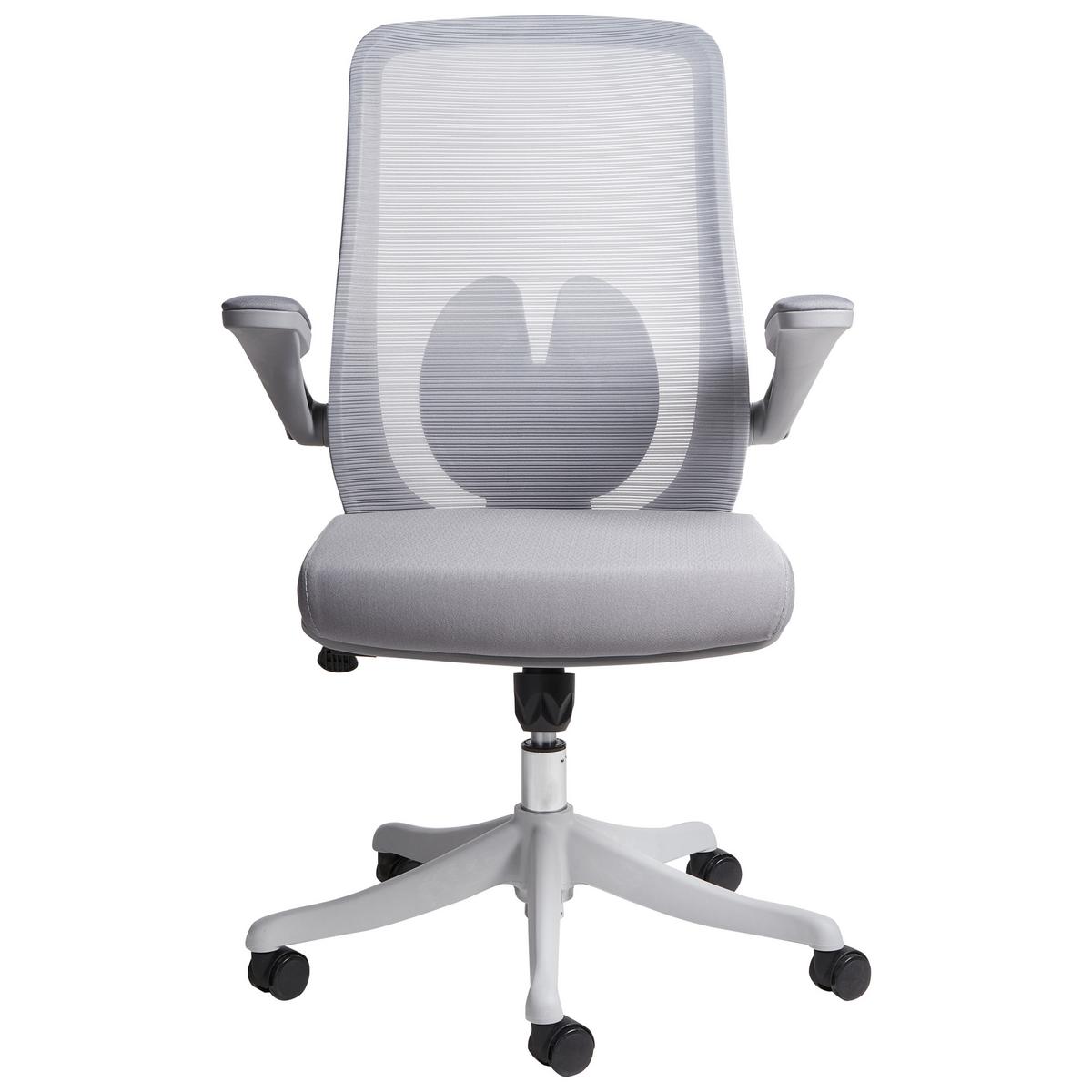 BÜROSTUHL Stoff Grau Overlord - Grau, Textil (49/100/63cm) - Beliani