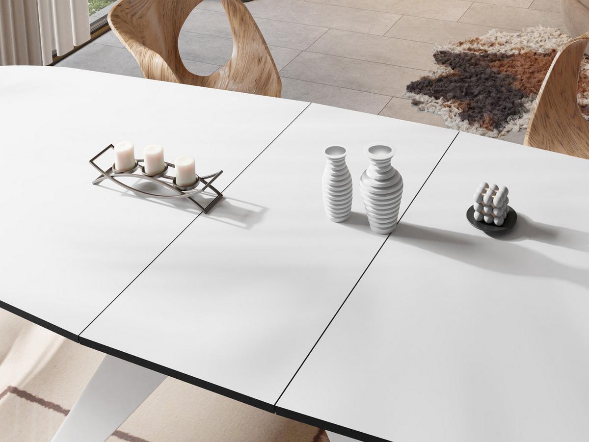 ESSTISCH Fatina rechteckig ausziehbar, Weiß 160-198/90/76 cm - Weiß, Holzwerkstoff/Metall (80/200/76cm) - WFL GROUP