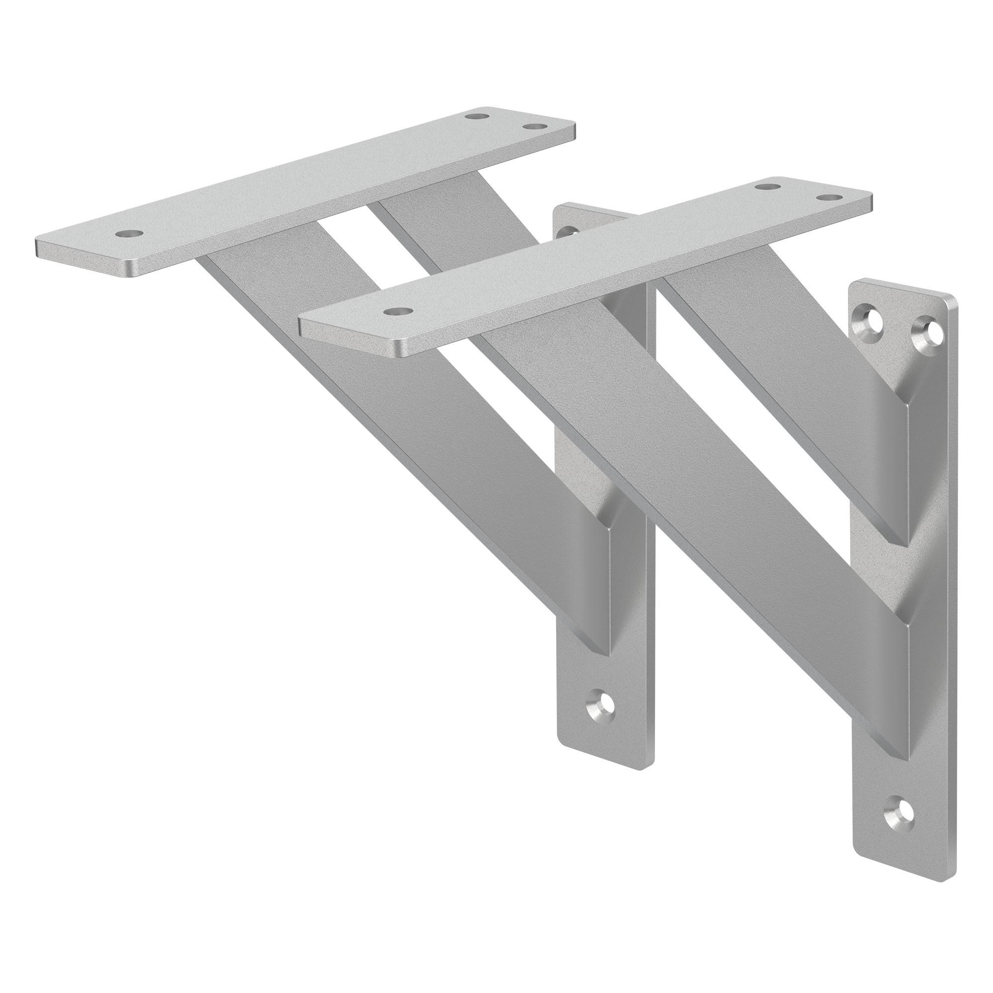 REGALHALTERUNGEN - Silberfarben, Metall (18/18/3cm) - ML-DESIGN