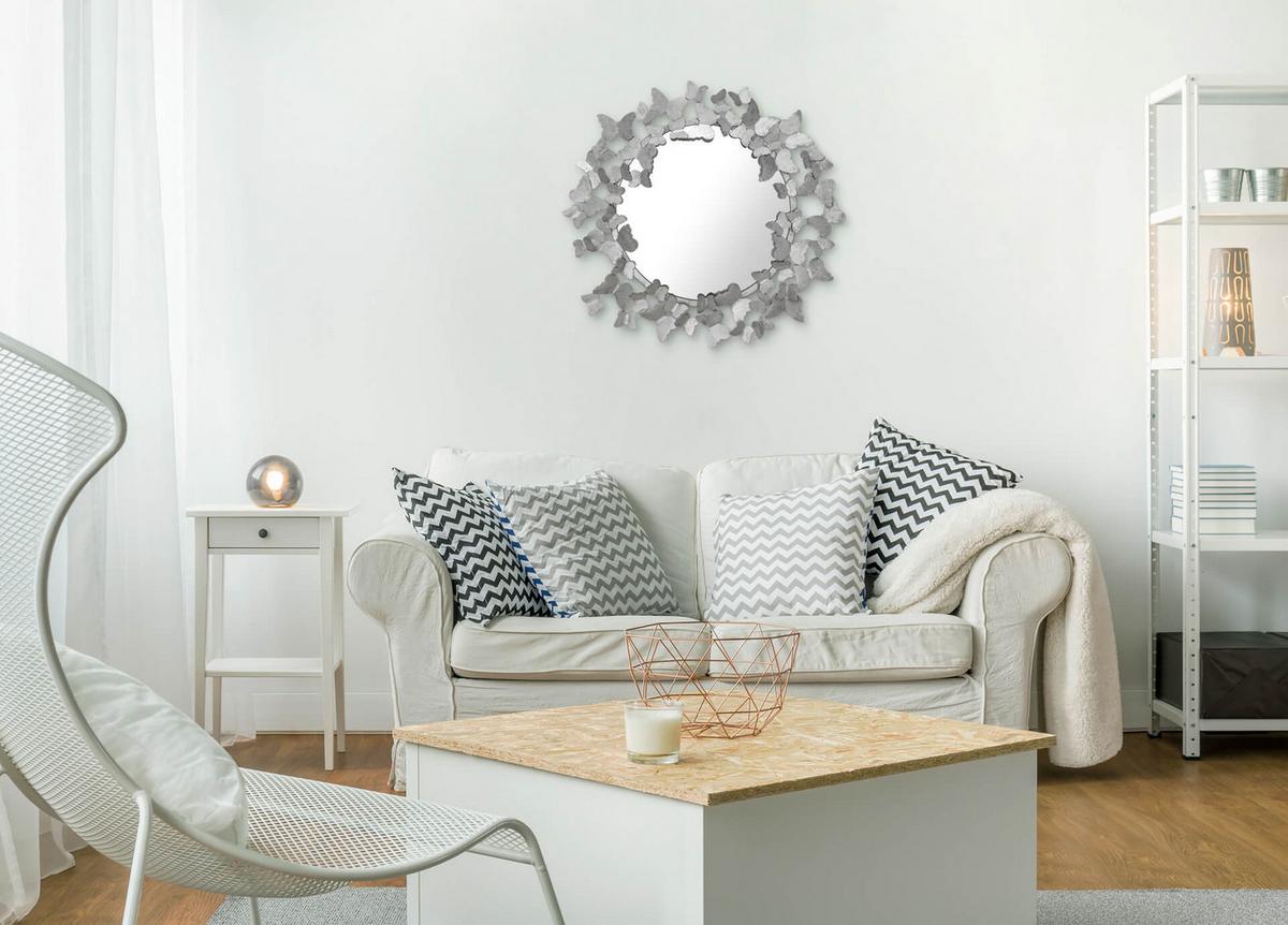 WANDSPIEGEL Silber 63/63 cm - Silberfarben, Metall (6.3/63/4cm) - KUNSTLOFT