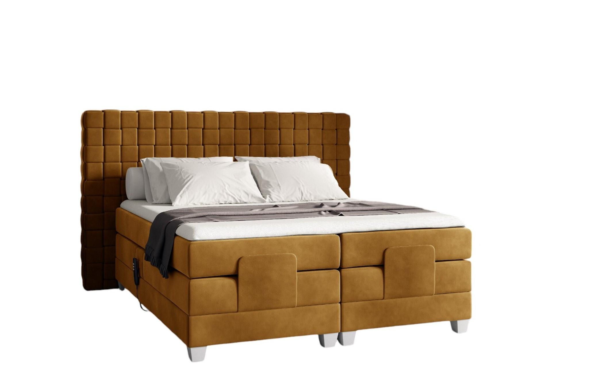 BOXSPRINGBETT Elektrisch Vidal - Gelb, Holzwerkstoff/Textil (120/200cm) - Fun Möbel