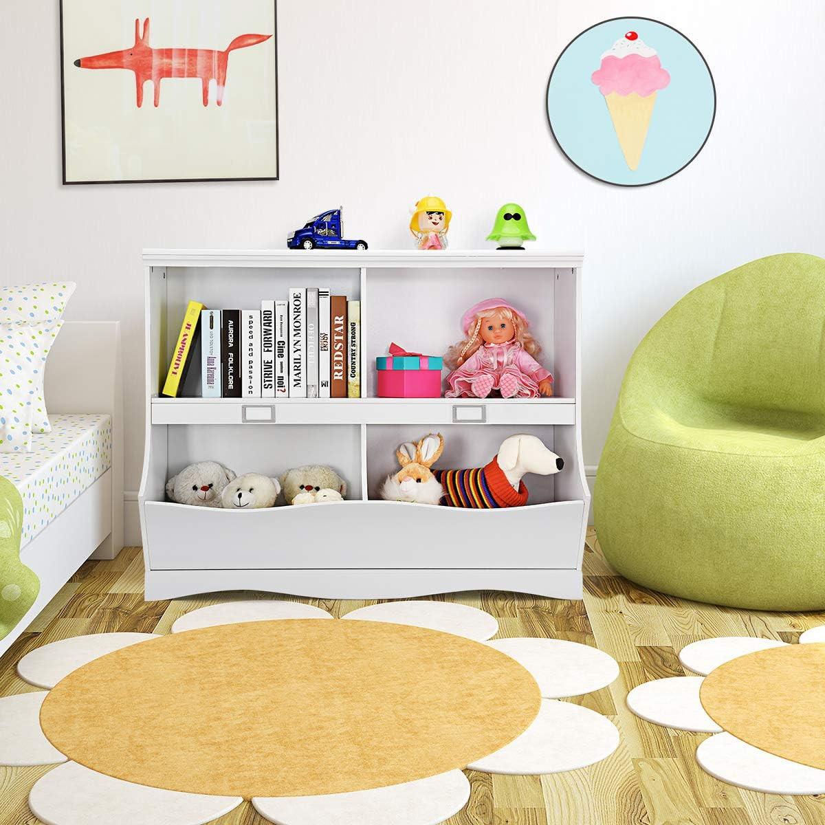 KINDERREGAL Weiß - Weiß, Holz (105/84/40cm) - COSTWAY