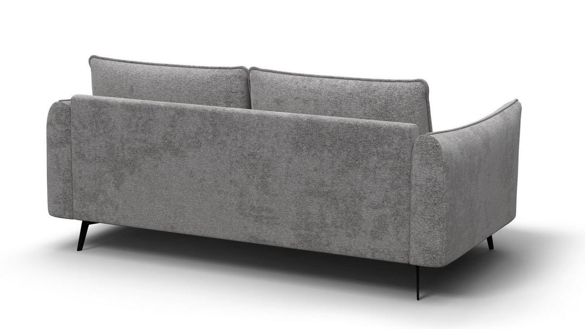 SOFA AERA 2,5-Sitzer, platingrau - Schwarz/Grau, Holz/Textil (187/89/96cm) - Wozimo
